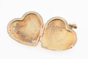 Arany (Au) 14K szív alakú, nyitható képtartós medál, jelzett, 1,5×2,1 cm, nettó: 2,8 g