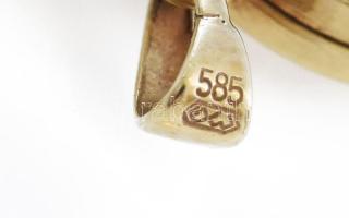 Arany (Au) 14K szív alakú, nyitható képtartós medál, jelzett, 1,5×2,1 cm, nettó: 2,8 g