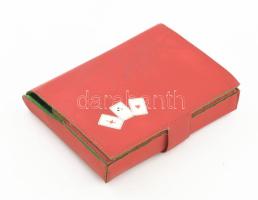 Piatnik antik adóbélyeges kártyapakli, tartóban