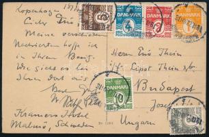 1923 6 bélyeges képeslap Budapestre / Postcard with 6 stamps
