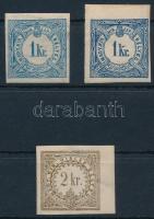 1868-1888 3 db Hírlapilleték bélyeg / 3 Newspaper duty stamps