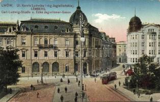 Lviv Carl Ludwig and Jagiellonski street with tram
