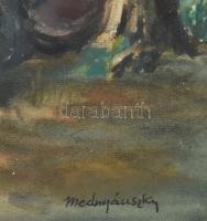 Mednyánszky jelzéssel: Téli táj. Akvarell, papír. 28x41 cm. Üvegezett fakeretben