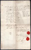 1719 Révkomáromi birtokkal kapcsolatos egyezség levél viaszpecsétekkel
