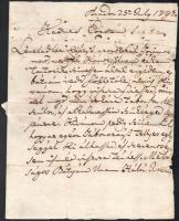 1797 Eörvényesy Lovász Imre levele öccsének Aradról Szombathelyre viaszpecséttel