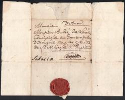 1797 Eörvényesy Lovász Imre levele öccsének Aradról Szombathelyre viaszpecséttel