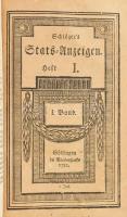 Schlözer, A.L.v.,Stats-Anzeigen. Erster Band, Heft 1-4. Göttingen, 1782. Vanderhoetschen. 527 +(10) ...