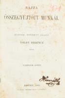 Bajza József Összegyűjtött munkái. Második, bővített kiadás Toldy Ferencz által. III-IV. kötet egybekötve. Pest 1862. Heckenast. . korabeli félvászon kötésben