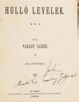Várady Gábor: Hulló levelek. III. M(áramaros)-sziget, 1894. Máramarosi Részvénynyomda. 335 p. + XXX ...