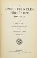 Kállay Béni: A szerb felkelés története 1807-1810. I. kötet. Hátrahagyott kézirataiból kiadta Thallóczy Lajos. Bp., 1909, MTA, 4+405+1 p.; Kiadói aranyozott gerincű egészvászon sorozatkötésben, Müller-kötés, márványozott lapélekkel