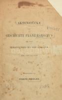 Actenstücke Zur Geschichte Franz Rákóczy`s Und Seiner Verbindungen Mit Dem Auslande, Vol. 2. 1907,1709 und 1710. (Wien, 1858.) 401-511 p. Későbbi félvászon kötésben. Ritka Hungarika!