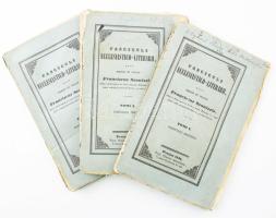 Szaniszló [Ferenc] Franciscus: Fasciculi ecclesiastico-literarii. 1 kötet 2. és 3. füzet, ill a 3. füzet még egyszer. Pestini, 1841. Typ. Trattner-Károlyi. 129-432p Szaniszló Ferencz, tordai (1792 - 1869). Teologiai doktor, nagyváradi püspök. Kiadói papírborítókkal, az egyiken intézményi bélyegzőkkel.