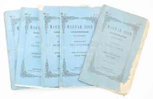 Magyar Sion. Egyháztörténelmi folyóirat. Hetedik évfolyam. szerkeszti és kiadja. Knauz Nándor. 1., 2., 7., 8., 9., 10., 11. füzetek Esztergom, 1868 Horák Egyed. Kiadói papírborítóval vegyes állapotban