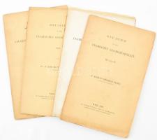 Raimund Friedrich Kaindl ; Studien zu den ungarischen Geschichtsquellen. 3-12. füzet.(4 kötetben) Wien, 1895. Tempsky. Kiadói, kissé sérült papírborítókkal.