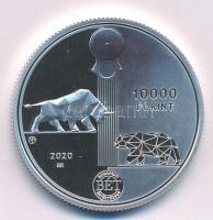 2020. 10.000Ft Ag "30 éves a Budapesti Értéktőzsde" kapszulában, tanúsítvánnyal T:PP