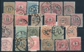 24 db Színes- és Feketeszámú Krajcáros bélyeg szép / olvasható bélyegzésekkel