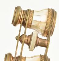 Színházi távcső, gyöngyház berakással, hiányos, h: 13 cm