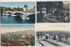 21 db főleg RÉGI külföldi város képeslap vegyes minőségben / 21 mostly pre-1945 European and other town-view postcards in mixed quality