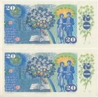 Csehszlovákia 1988. 20K (2x) sorszámkövetők "E 02 998501 - E 02 998502" T:UNC,AU
Czechosl...