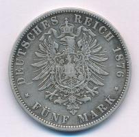 Német Államok / Poroszország 1876A 5M Ag "I. Vilmos" Berlin (27,49g) T:VF patina
German S...