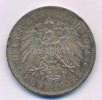 Német Birodalom / Poroszország 1914A 5M Ag "II. Vilmos" (27,86g) T:F több durva ph., patin...