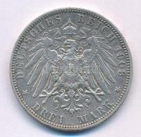 Német Birodalom / Poroszország 1908A 3M Ag "II. Vilmos" T:VF patina 
German Empire / Prus...