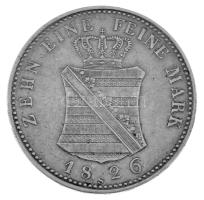 Német Államok / Szászország 1826S Tallér Ag "I. Frigyes Ágost" (28,18g) T:XF patina / Germ...