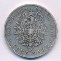 Német Államok / Baden 1875G 5M Ag "I. Frigyes" (27,51g) T:VF
German States / Baden 1875G ...