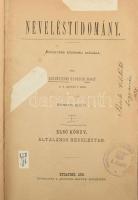 Lubrich Ágost, garamszeghi: Neveléstudomány. I. köt.: Általános neveléstan. Bp., 1878, Hunyadi Mátyás-ny., 404 p. Harmadik kiadás. Korabeli félvászon-kötésben, sérült, javított címlappal, néhány sérült lappal, tulajdonosi bejegyzéssel, régi intézményi bélyegzővel.