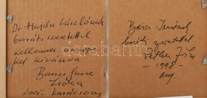 Petkes József (1928-2016): Legelésző tehenek. Akvarell, papír, jelzett, üvegezett fakeretben, 18×23,...