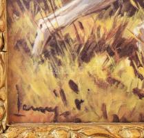 Dekoratív, üvegezett fakeret, vadászkutya nyomattal, belső méret:25,2×34,5 cm