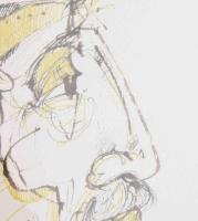 Győrfi András (1964-): Ripacsok, 2000. Tus, papír, jelzett. Dekoratív, üvegezett fakeretben, 29x40,5...