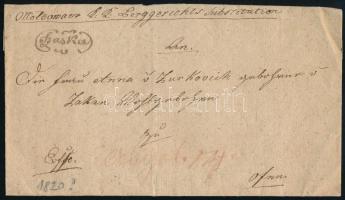 1820 Ex offo &quot;Moldowaer Berggerichts Substitution&quot; kézírásos / handwritten &quot;Száska&quot; - Ofen RR!