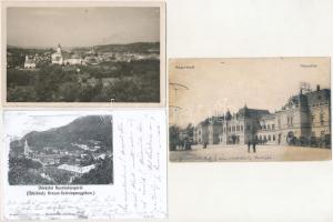 4 db RÉGI erdélyi képeslap és egy modern reprint: Nagyvárad, Csík, Vízakna, Nagyszeben, Ruszkabánya / 4 pre-1945 Transylvanian postcards and 1 modern reprint postcard: Oradea, Ciuc, Ocna Sibiului, Sibiu, Rusca Montana