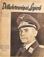 1944 Délkeleteurópai Légierő 2. évf. 1944. március hó. Kiadatott a német 4. sz. Légierők Parancsnoksága közreműködésével. A címlapon Dessloch repülőtábornok vezérezredesi előléptetésével. Berlin, Wehrmacht Presse-Verlag Reif & Co., 33-47 p. Gazdag fekete-fehér képanyaggal illusztrált magyar nyelvű propaganda folyóirat. Papírkötés, az utolsó lap sérült, a címlap szélén kis hiánnyal, (hátul borítóhiány?) Ritka!