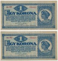 1920. 1K (2x) sorszámkövetők aa 047 706631 - aa 047 706632 T:XF,VF Adamo K4