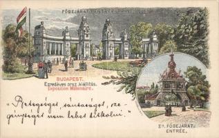 1897 Budapest Ezredéves Országos Kiállítás főbejárata s: Dörre T