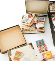 Gyufásdoboz és gyufacímke gyűjtemény. Két cipősdoboznyi gyufásdoboz, két doboznyi gyufacímke