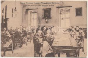 Temesvár, Timisoara; Iskolanővérek intézete, bentlakó növendékek nappali terme / boarding school, room interior (EK)