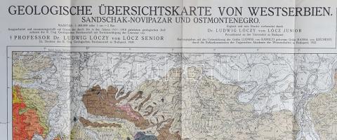 Geologische Übersichtkarte von Westserbien, Sandschak-Novipazar und Ostmontenegro. Masstab: 1 : 200,...