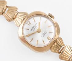 Winegartens női 9K arany (Au) koktél óra, kézi felhúzós szerkezettel, 9K arany szíjjal. / 9ct Yellow Gold Winegartens Ladies Cocktail Watch c1950 br 12 g