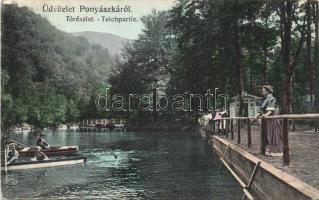 Ponyászka lake with rowing boats