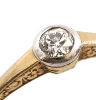 14 K arany (Au) gyűrű gyémánttal. jelzett, m: 64, br 2,25 g