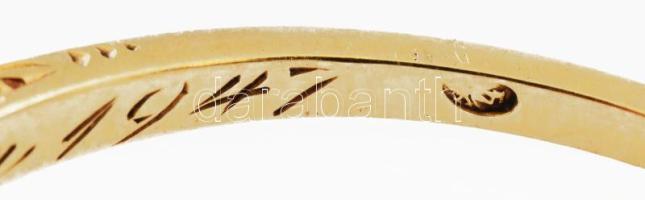 14 K arany (Au) gyűrű gyémánttal. jelzett, m: 64, br 2,25 g