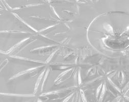 Talpas asztalközép. Préselt üveg, minimális kopottsággal, d: 25 cm, m: 12 cm