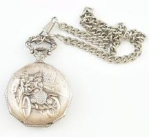 Geneva Inabloc zsebóra, 17 köves, fémházas, működik, számlap d: 36 mm