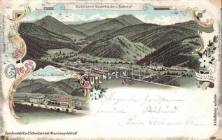 Gutenstein with Restaurant Weintraube litho (EB