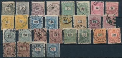 1888-1889 28 db Feketeszámú krajcáros bélyeg