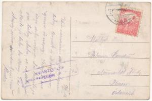 1917 Csíkszereda, Miercurea Ciuc; Kossuth Lajos utca, Szabó Miklós utóda üzlete, Igazságügyi palota ...