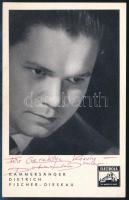 Dietrich Fischer-Dieskau (1925-2012) német operaénekes, karmester autográf dedikációja autogramkártyán/ autograph signature